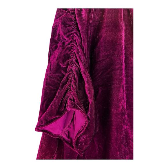 Crushed Velvet Wine Burgundy Short Puff Sleeve Dark Academia Goth Sz 3X NWT - Picture 6 of 13